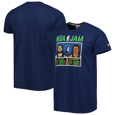 Hommage Karl-Anthony Towns & Anthony Edwards Navy Minnesota Timberwolves NBA Jam T-shirt en trois mélanges pour homme