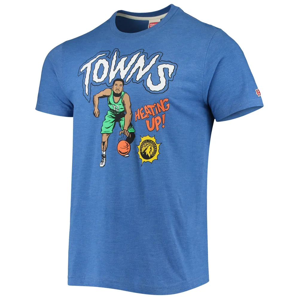 Hommage à Karl-Anthony Towns Royal Minnesota Timberwolves Comic Book Player T-shirt triple mélange pour homme