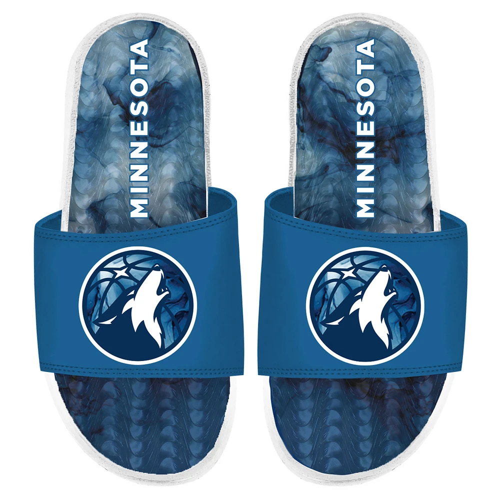 Sandales à glissière en gel ISlide blanches Minnesota Timberwolves 2023/24 City Edition pour hommes