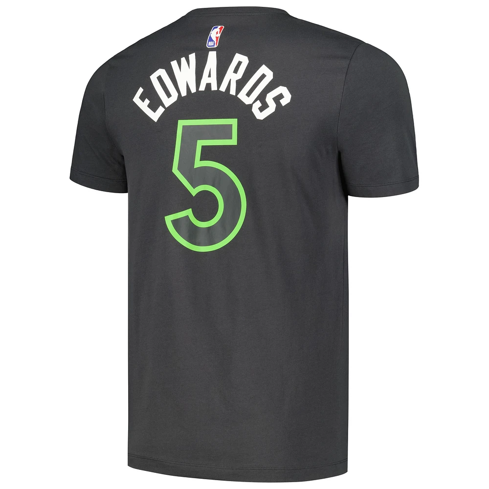 T-shirt Jordan Brand Anthony Edwards Charcoal Minnesota Timberwolves 2022/23 Statement Edition avec nom et numéro pour homme