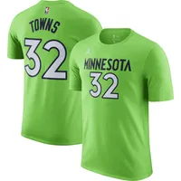 Homme Jordan Brand Karl-Anthony Towns Vert Minnesota Timberwolves Essential Statement Nom & Numéro - T-shirt