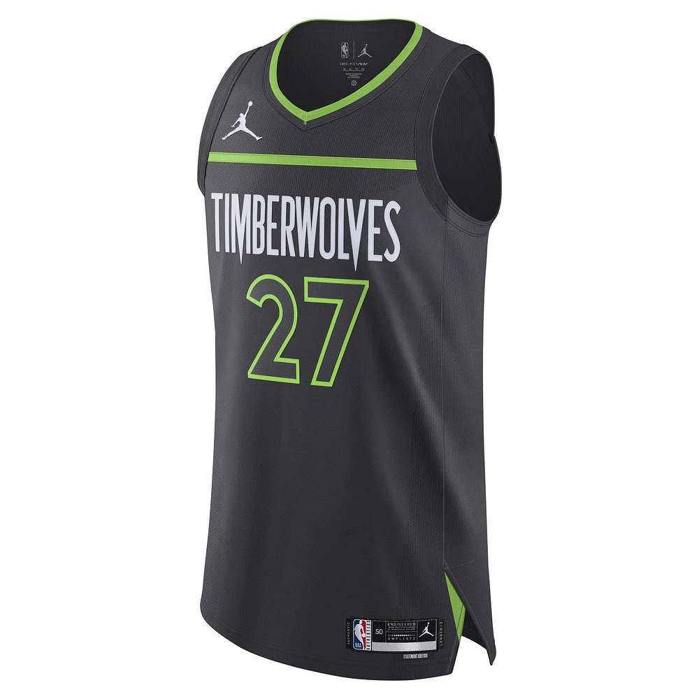 Men's Jordan Brand Rudy Gobert Anthracite Minnesota Timberwolves Authentic Player Jersey - Statement Edition