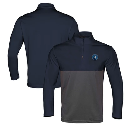 Men's Levelwear Navy/Black Minnesota Timberwolves Pursue Quarter-Zip Top
