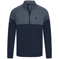 Men's Levelwear Navy Minnesota Timberwolves Classic Stripes Quarter-Zip Top