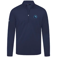 Men's Levelwear Navy Minnesota Timberwolves Heron Quarter-Zip Top