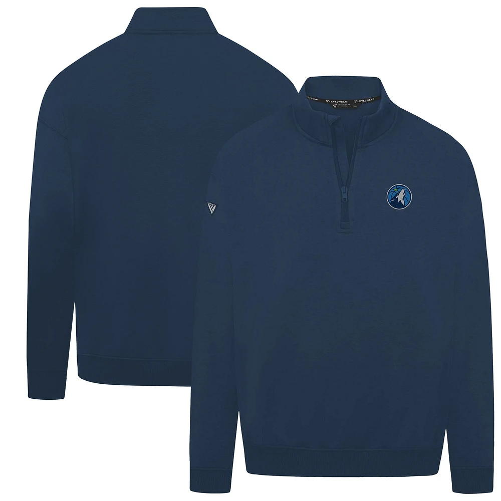 Men's Levelwear Navy Minnesota Timberwolves Murray Quarter-Zip Pullover