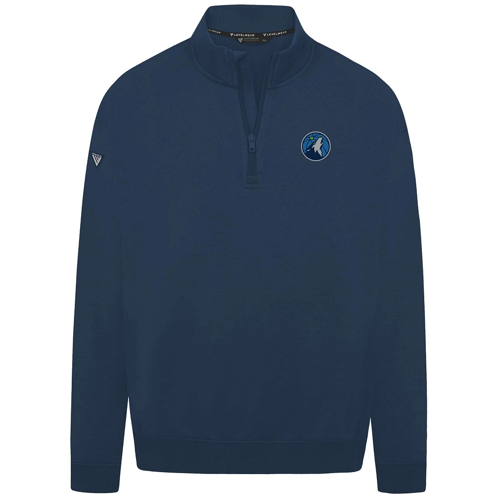 Men's Levelwear Navy Minnesota Timberwolves Murray Quarter-Zip Pullover