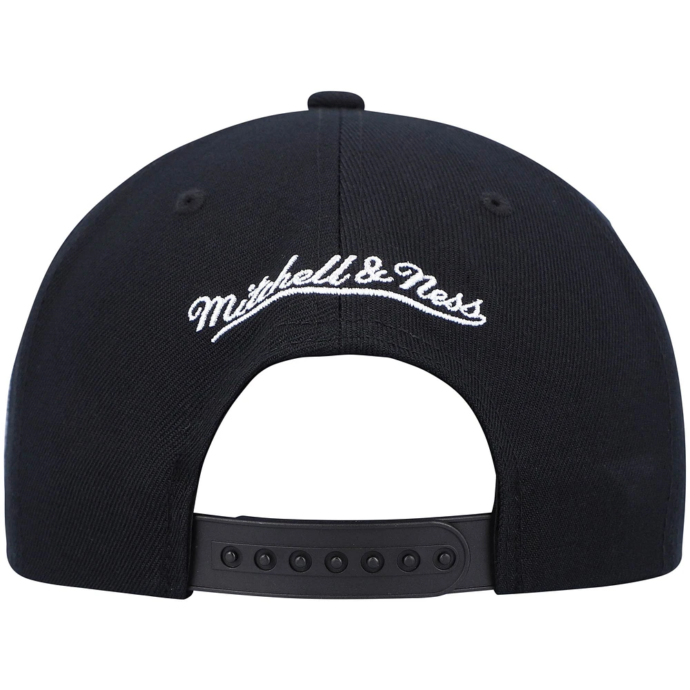 Men's Mitchell & Ness Black Minnesota Timberwolves Hardwood Classics Script 2.0 Snapback Hat