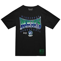 T-shirt noir lumineux pour homme Mitchell & Ness Minnesota Timberwolves Worldwide Collection
