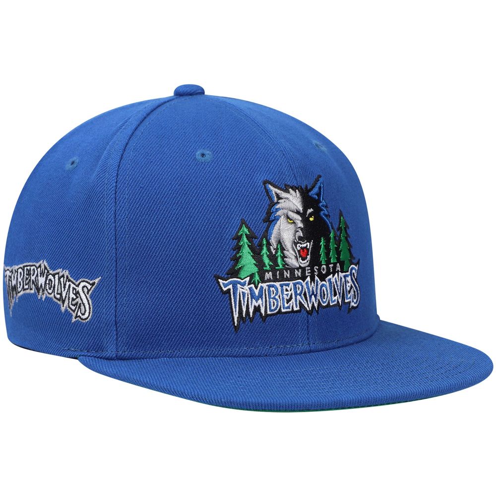 Men's Mitchell & Ness Blue Minnesota Timberwolves Hardwood Classics Snapback Hat