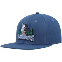 Men's Mitchell & Ness Blue Minnesota Timberwolves Hardwood Classics Team Ground 2.0 Snapback Hat