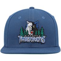 Men's Mitchell & Ness Blue Minnesota Timberwolves Hardwood Classics Team Ground 2.0 Snapback Hat