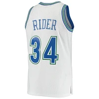 Men's Mitchell & Ness Isaiah Rider White Minnesota Timberwolves 1995/96 Hardwood Classics Swingman Jersey