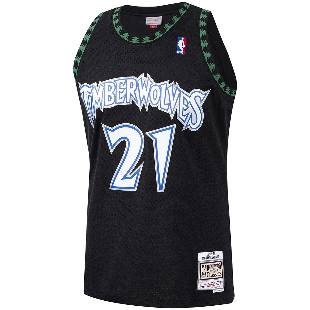 Men's Mitchell & Ness Kevin Garnett Black Minnesota Timberwolves Hardwood Classics Swingman Jersey