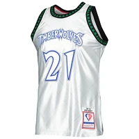 Maillot Swingman Mitchell & Ness Kevin Garnett Platinum Minnesota Timberwolves 1997/98 Hardwood Classics 75e anniversaire pour hommes