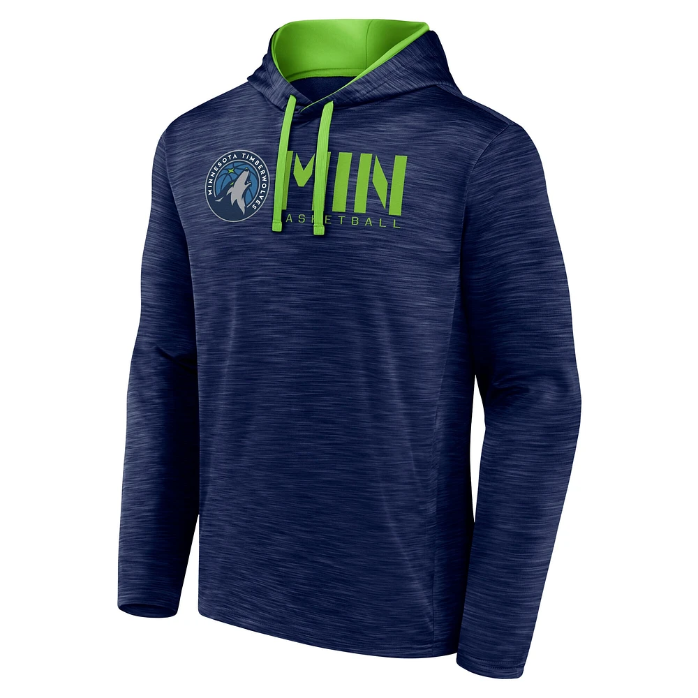 Sweat à capuche bleu marine pour homme, motif Minnesota Timberwolves Head Start