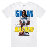 T-shirt blanc Naz Reid pour homme avec couverture SLAM des Minnesota Timberwolves