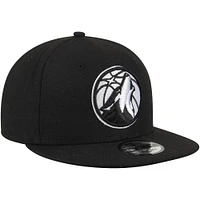 Men's New Era Black Minnesota Timberwolves 9FIFTY Snapback Adjustable Hat