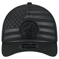 Men's New Era  Black Minnesota Timberwolves Game Day Flag A-Frame 9FORTY Adjustable Hat