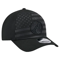Men's New Era  Black Minnesota Timberwolves Game Day Flag A-Frame 9FORTY Adjustable Hat