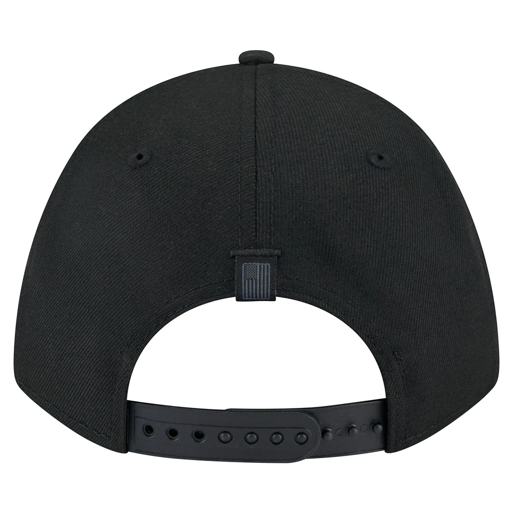 Men's New Era  Black Minnesota Timberwolves Game Day Flag A-Frame 9FORTY Adjustable Hat
