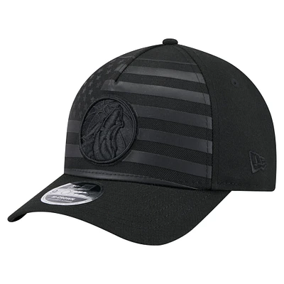 Men's New Era  Black Minnesota Timberwolves Game Day Flag A-Frame 9FORTY Adjustable Hat