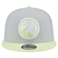 Men's New Era  Gray/Light Green Minnesota Timberwolves Color Pack Two-Tone 9FIFTY Snapback Hat