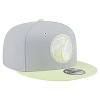 Men's New Era  Gray/Light Green Minnesota Timberwolves Color Pack Two-Tone 9FIFTY Snapback Hat