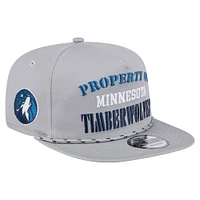 Casquette snapback grise Minnesota Timberwolves Throwback Property Of Golfer pour homme de New Era