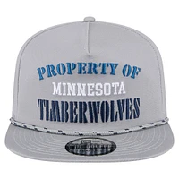 Casquette snapback grise Minnesota Timberwolves Throwback Property Of Golfer pour homme de New Era
