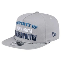 Casquette snapback grise Minnesota Timberwolves Throwback Property Of Golfer pour homme de New Era