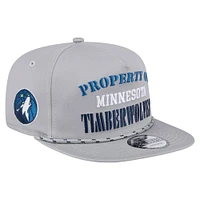 Casquette snapback grise Minnesota Timberwolves Throwback Property Of Golfer pour homme de New Era
