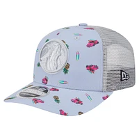 Men's New Era Light Blue/Gray Minnesota Timberwolves Adventure Aloha Pattern 9SEVENTY Stretch-Snap Hat