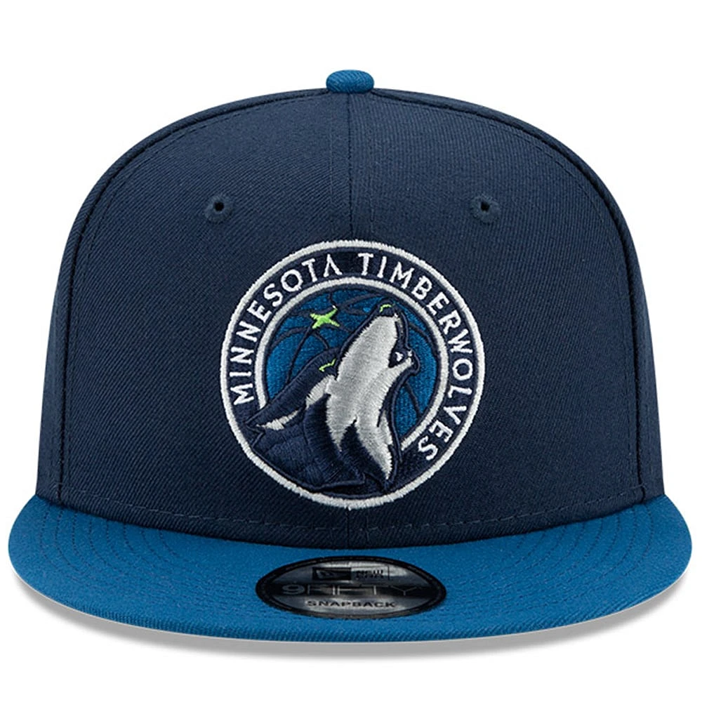 Men's New Era Navy/Blue Minnesota Timberwolves 2-Tone 9FIFTY Adjustable Snapback Hat