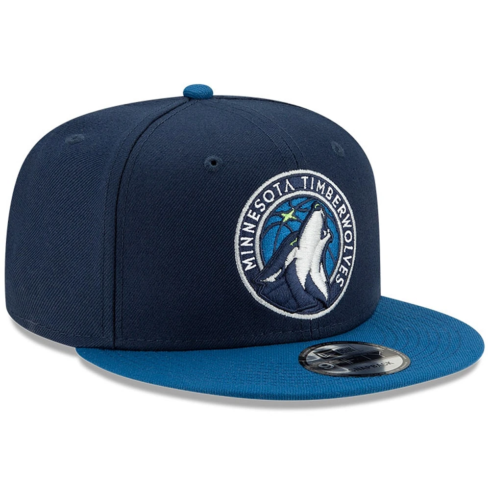 Men's New Era Navy/Blue Minnesota Timberwolves 2-Tone 9FIFTY Adjustable Snapback Hat