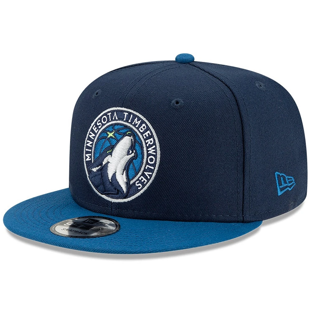 Men's New Era Navy/Blue Minnesota Timberwolves 2-Tone 9FIFTY Adjustable Snapback Hat