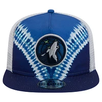 Men's New Era Navy/Blue Minnesota Timberwolves Throwback Dye Golfer Snapback Hat