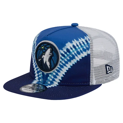 Men's New Era Navy/Blue Minnesota Timberwolves Throwback Dye Golfer Snapback Hat