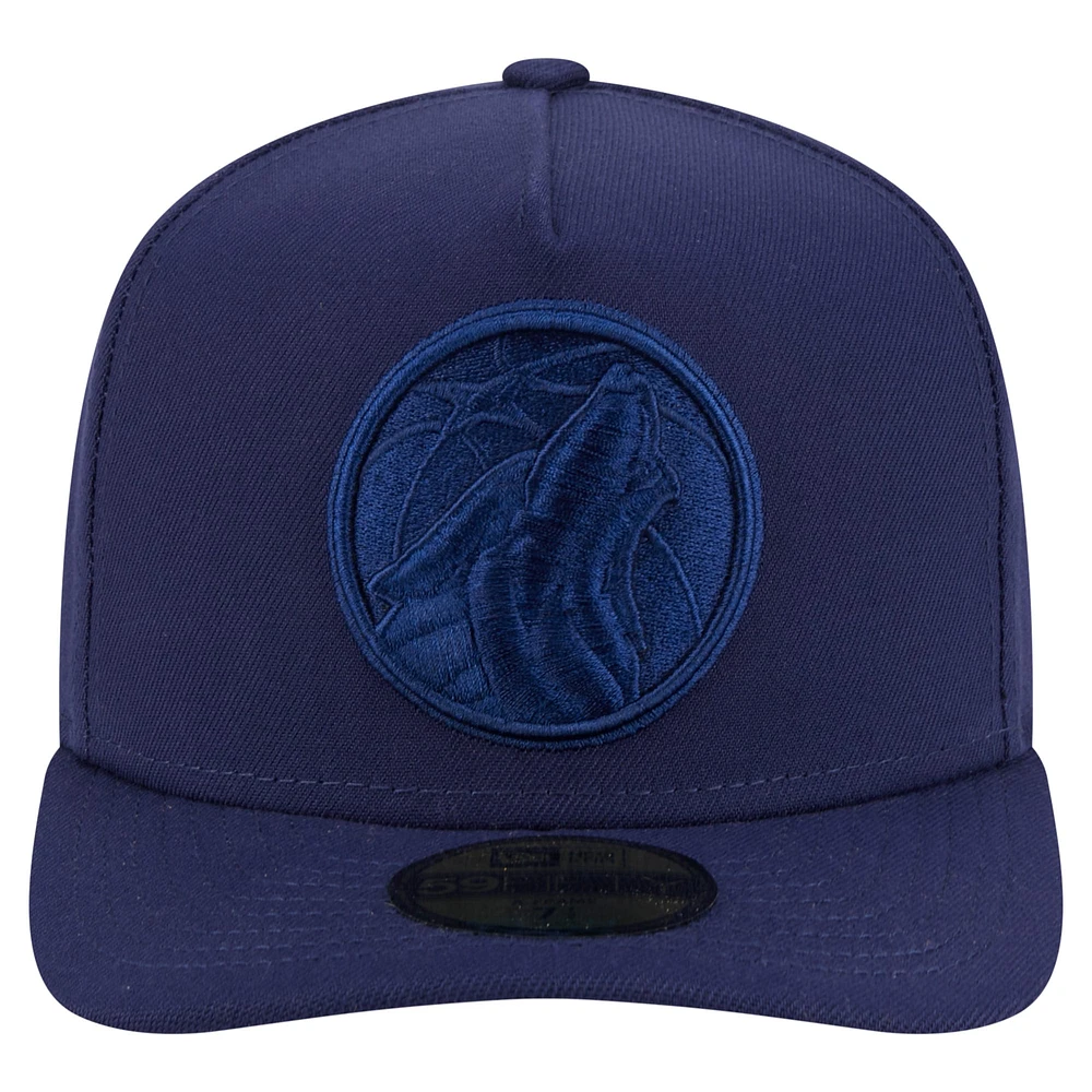 Men's New Era  Navy Minnesota Timberwolves Colorpack A-Frame Pinch Front 59FIFTY Fitted Hat