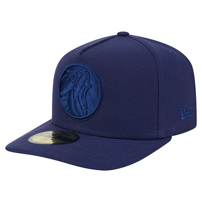 Men's New Era  Navy Minnesota Timberwolves Colorpack A-Frame Pinch Front 59FIFTY Fitted Hat