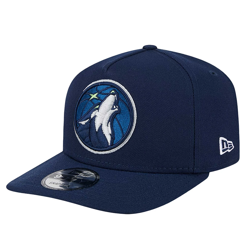 Casquette Snapback 9FIFTY New Era pour hommes avec logo Minnesota Timberwolves bleu marine A-FIFTY