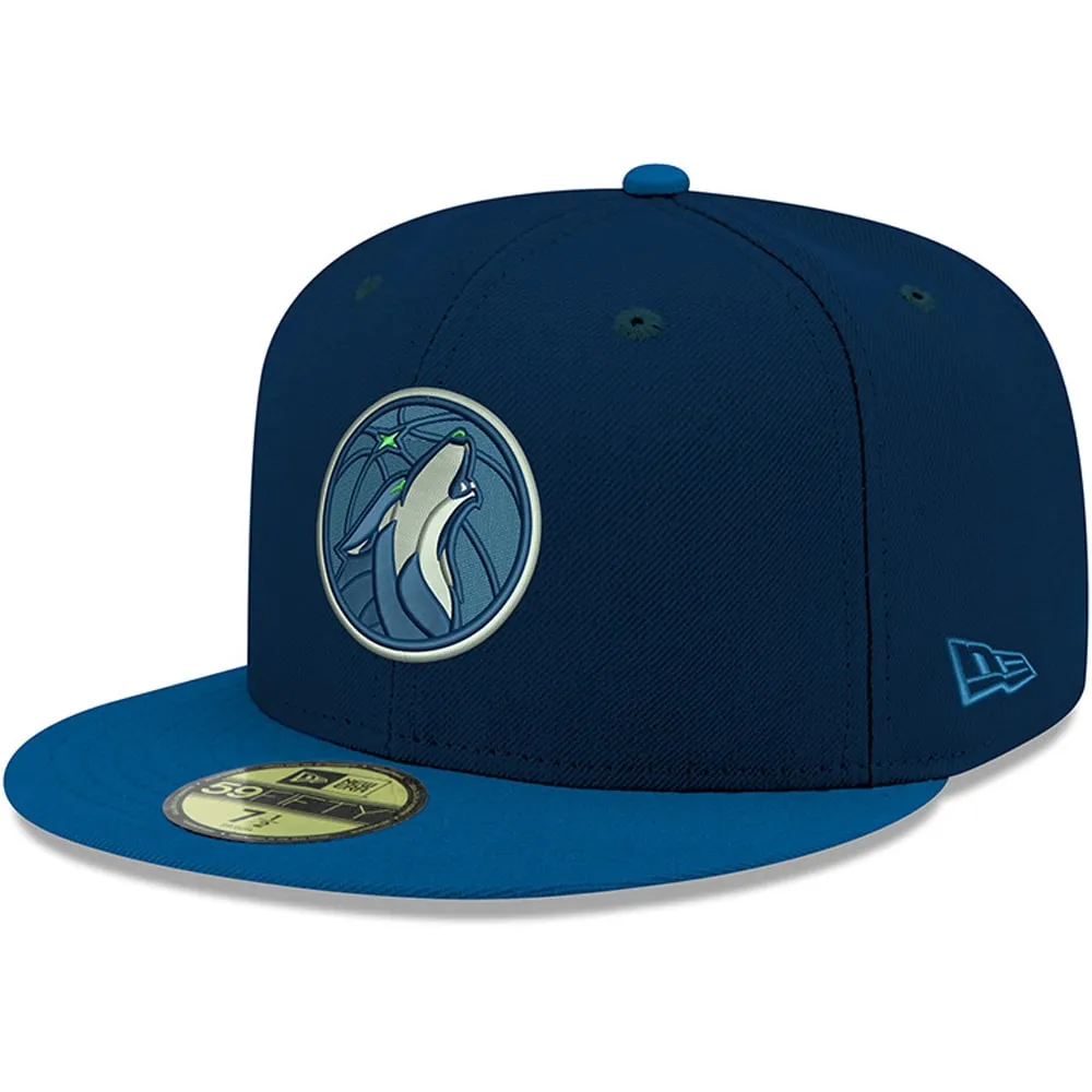 Men's New Era Navy Minnesota Timberwolves Official Team Color 2Tone 59FIFTY Fitted Hat