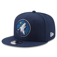 Men's New Era Navy Minnesota Timberwolves Official Team Color 9FIFTY Snapback Hat