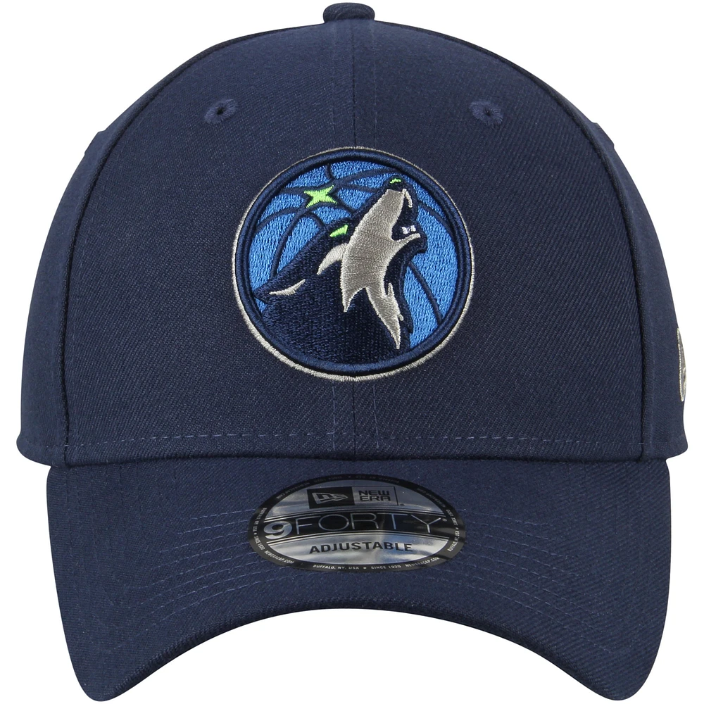 Casquette réglable New Era Minnesota Timberwolves couleur officielle de l'équipe The League 9FORTY pour homme