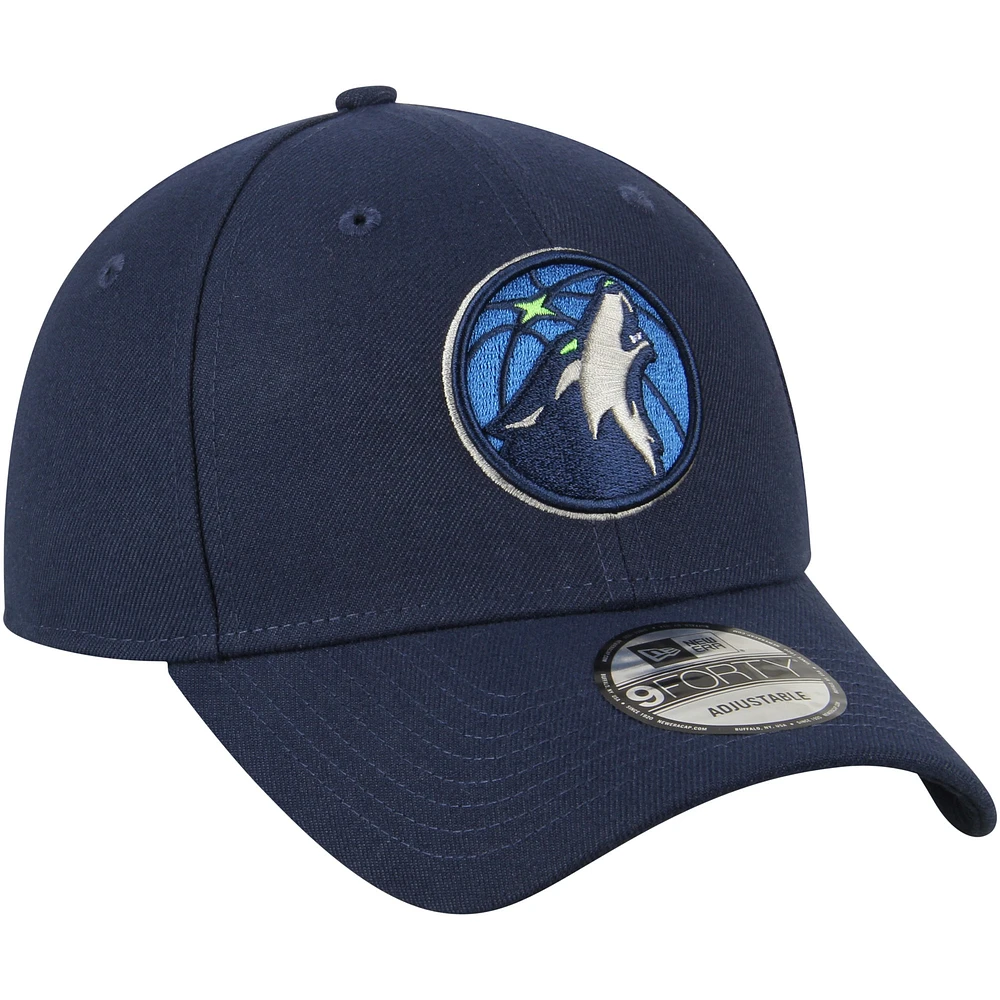 Casquette réglable New Era Minnesota Timberwolves couleur officielle de l'équipe The League 9FORTY pour homme