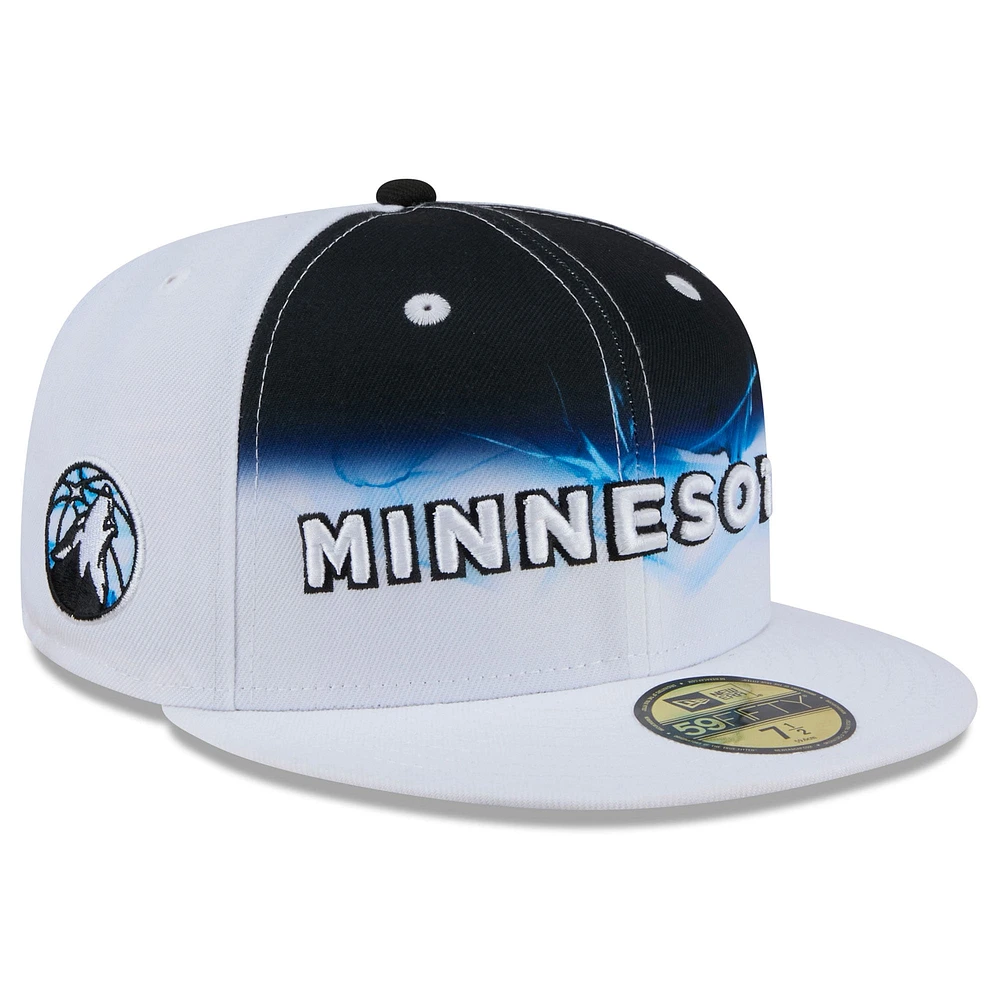 Casquette ajustée 59FIFTY City Edition 2024/25 Minnesota Timberwolves blanche New Era pour homme