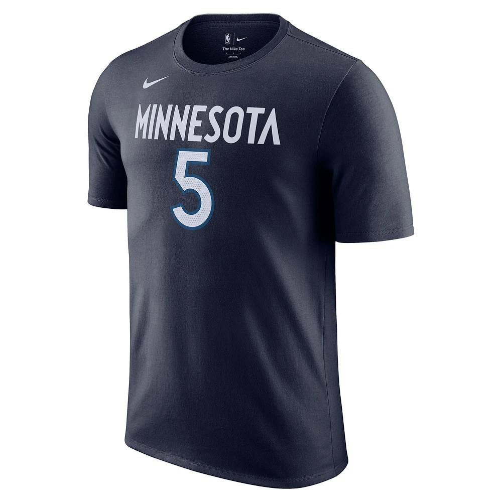 T-shirt Nike Anthony Edwards pour homme, bleu marine, Minnesota Timberwolves Icon 2022/23, nom et numéro