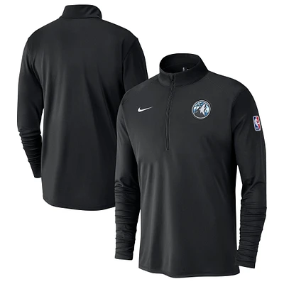 Haut Nike noir à demi-zip pour homme Minnesota Timberwolves 2024/25 City Edition Authentic Coaches Performance