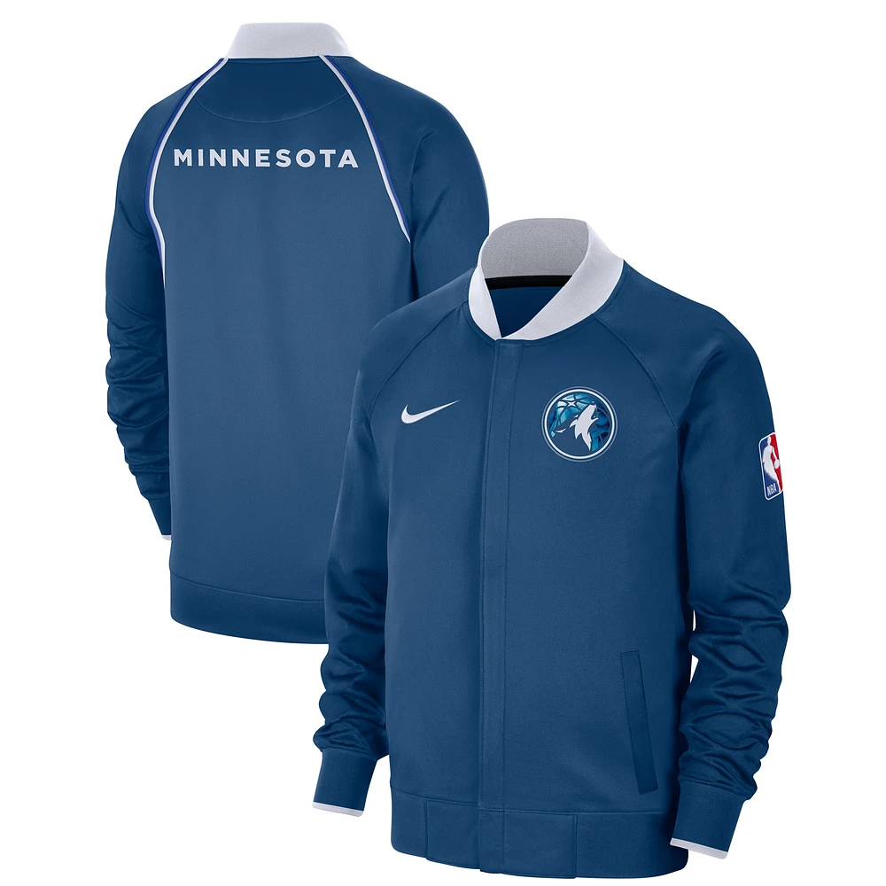 Veste à fermeture éclair intégrale Nike Minnesota Timberwolves 2023/24 City Edition Authentic Showtime Performance Raglan pour homme