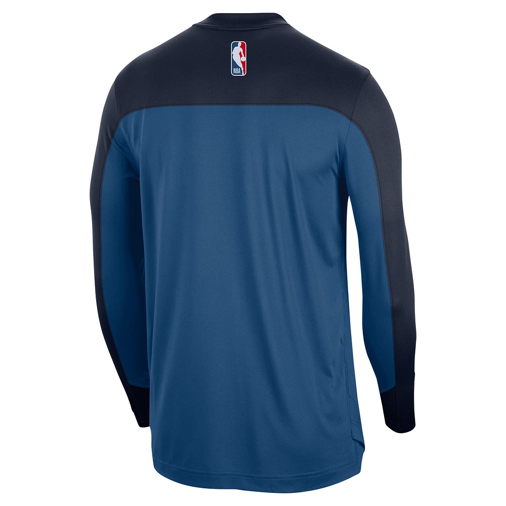 Men's Nike Blue Minnesota Timberwolves 2024/25 Authentic Pre-Game Legend Long Sleeve Shooting Shirt